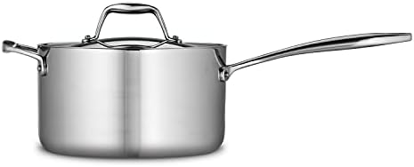 Tramontina Tri-Ply Clad Stainless Steel 4-Quart Sauce Pan with Lid