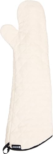 San Jamar Oven Mitt Heat Protection Steam Barrier Machine Washable 24in tan