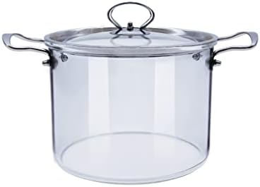 Heat-Resistant Glass Cooking Pot with Steam Hole - 35L Handle and Covered Design