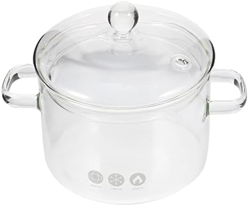 HOLIDYOYO High Borosilicate Glass Stockpot with Lid