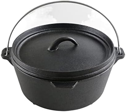 Cast Iron Stock Pot with Flat Bottom for Cooking and Steaming
