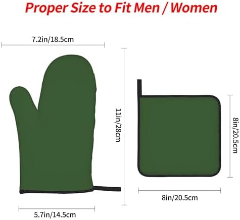 Curdesi 4PCS Oven Mitts Set - Heat Resistant Designated for Cooking BBQ
