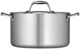 Tri-Ply Clad Stainless Steel 6-Quart Sauce Pot with Lid