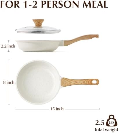 High-Quality Ceramic Frying Pan 8-inch Nonstick Induction Compatible Safe Durable