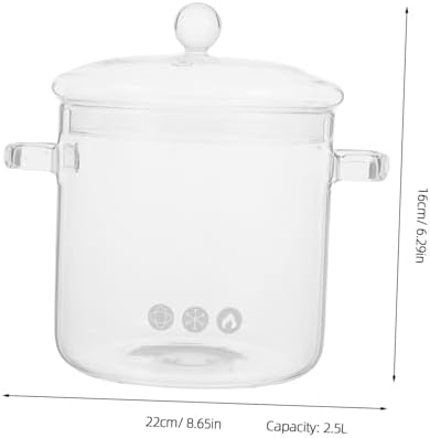 OFFSCH Clear Glass Cooking Pot with Lid Heat Resistant for Stove Top