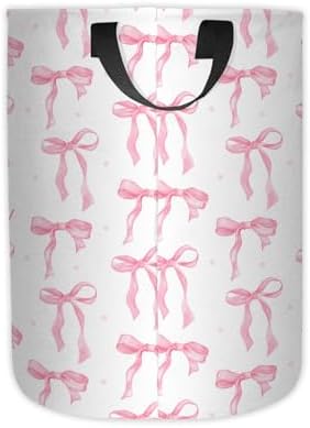 Personalized Baby Girl Pink Bow Laundry Hamper