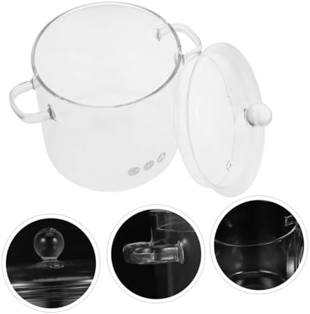 OFFSCH Clear Glass Cooking Pot with Lid Heat Resistant for Stove Top