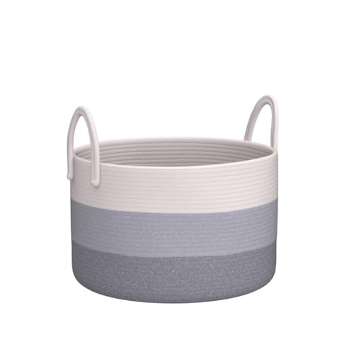 OrganiHaus Gray Extra Large Storage Basket for Blankets