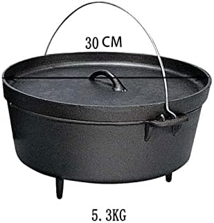Cast Iron Stock Pot with Flat Bottom for Cooking and Steaming