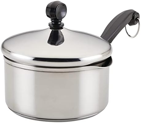 Farberware Classic Stainless Steel 1-Quart Straining Saucepan Silver
