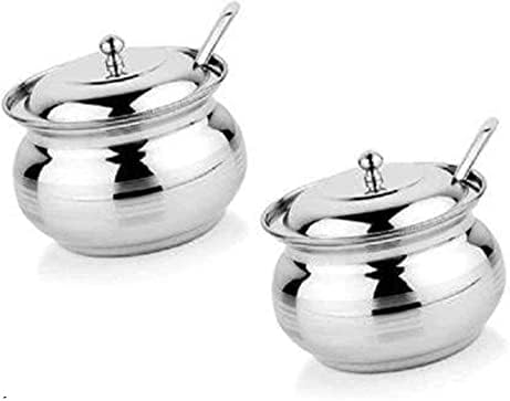 Stainless Steel Ghee Pot Set 250ml Home Kitchen