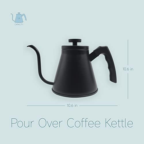 Sturdy Black Stainless Steel Gooseneck Coffee Kettle