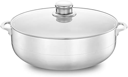 High-Quality Aluminum caliber pot with glass Lid even heat distribution feature