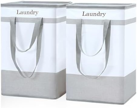 FairyHaus Laundry Baskets 2Pack 78L Grey