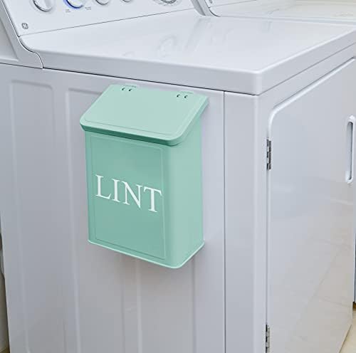 Calindiana Modern Farmhouse Metal Lint Bin 10L Mint Space-Saving Storage Solution