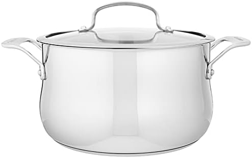 Cuisinart Contour Stainless 5-Quart Dutch Oven with Glass Cover Silver
