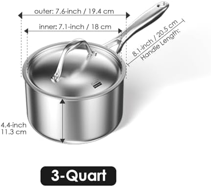 Elevate Your Cooking with Cooks Standard3 Quarts 1810 Stainless Steel Saucepan