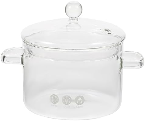 1500ml Heat-Resistant Dual-Handle Glass Pot for Cooking