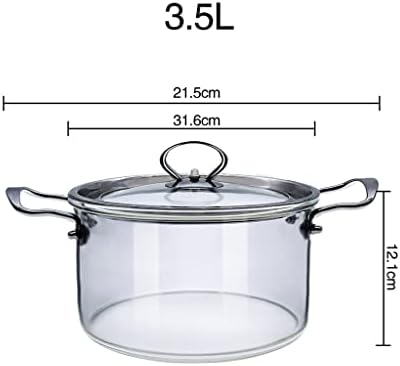 Heat-Resistant Glass Cooking Pot with Steam Hole - 35L Handle and Covered Design