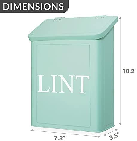 Calindiana Modern Farmhouse Metal Lint Bin 10L Mint Space-Saving Storage Solution