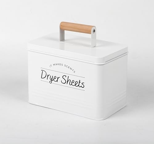 Three Murffles Dryer Sheet Holder - Sturdy White Dispenser