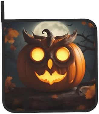 Halloween Silicone Oven Mitts - Owl Pumpkin Heat Resistant Kitchen Glove Set