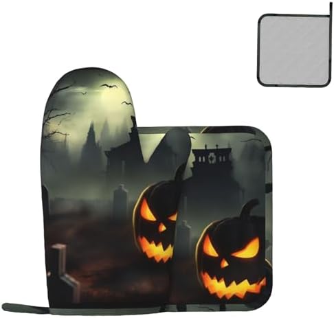 Halloween Horror Oven Mitts and Pot Holders Set of 2