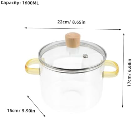 Sturdy Glass Stockpot with Lid 1600ml