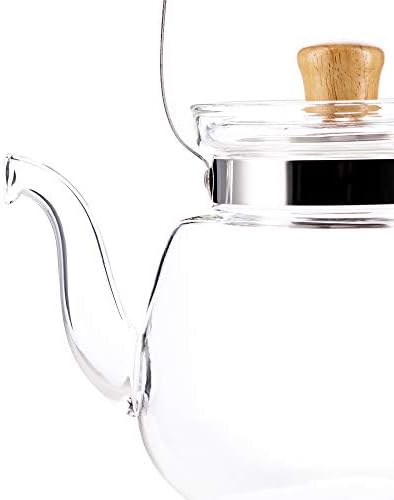 40 Oz Chinese Water Kettle Yama Glass Bamboo Handle Heat Resistant