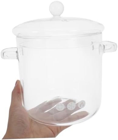 OFFSCH Clear Glass Cooking Pot with Lid Heat Resistant for Stove Top