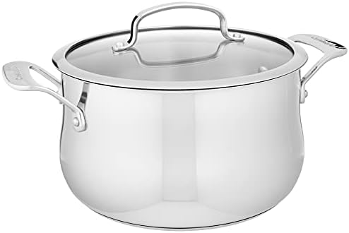 Cuisinart Contour Stainless 5-Quart Dutch Oven with Glass Cover Silver