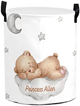 Personalized Bear Moon Clouds Laundry Basket
