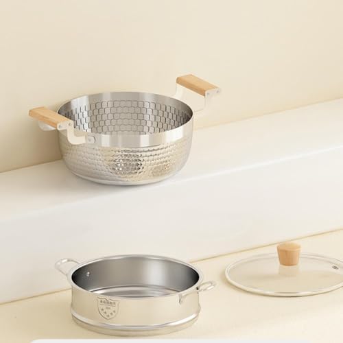 VKEID Tri-Ply Stainless Steel Stock Pot for Oven mitt Required