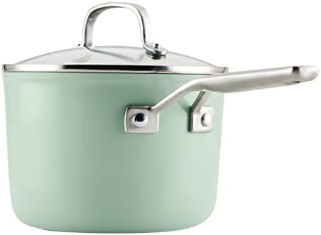 KitchenAid Hard Anodized Ceramic Nonstick 3 Quart Sauce Pan with Lid Pistachio