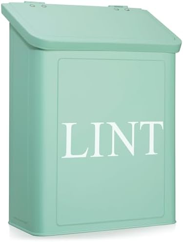 Calindiana Modern Farmhouse Metal Lint Bin 10L Mint Space-Saving Storage Solution