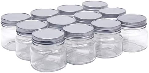8 Ounce Glass Mason Jar - Set of 12 with Silver lids