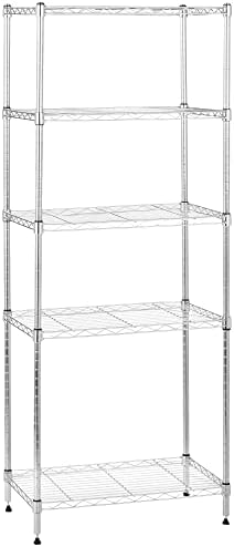 Amazon Basics 5-Shelf Steel Storage Unit 200 lb Capacity Chrome Finish