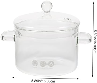 HOLIDYOYO High Borosilicate Glass Stockpot with Lid