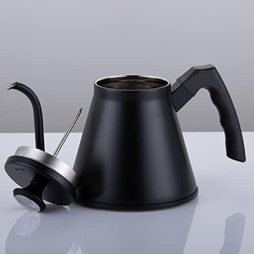 Sturdy Black Stainless Steel Gooseneck Coffee Kettle