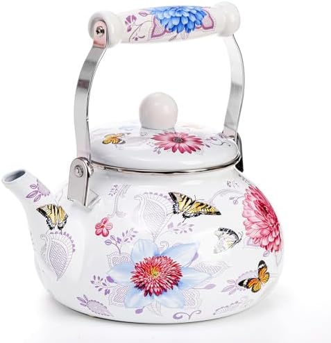 Yopay Vintage Enamel Tea Kettle 26 Quart