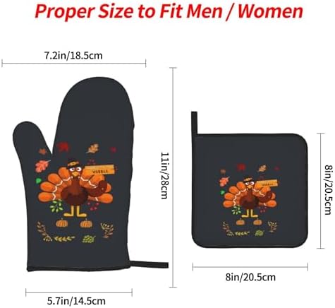 HOYYU Thanksgiving turkey oven mitts and pot holders set