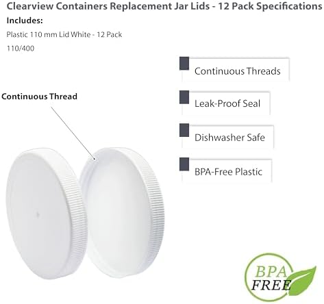 110mm Plastic Replacement Lids with Leak-Proof Liner Inside the USA