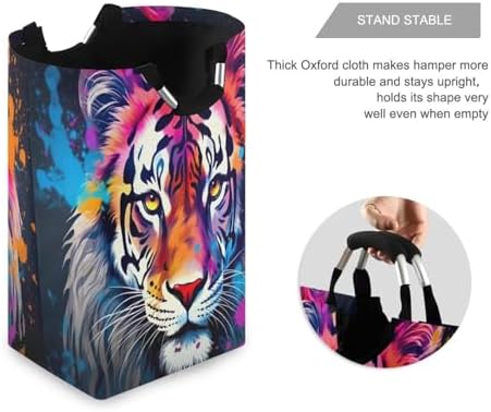 Stylish Functional Collapsible Laundry Basket with Cute Tiger Handles