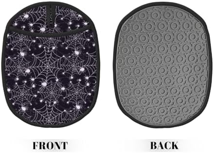 Buewutiry Halloween Creative Spiderweb Cobweb Potholders - Heat-Resistant Oven Mitts with Hanging Loop