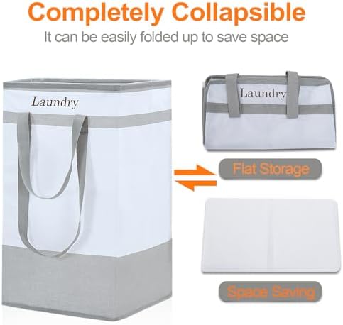 FairyHaus Laundry Baskets 2Pack 78L Grey