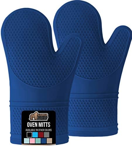 BPA-Free Silicone Oven Mitts Set Heat Resistant Soft Waterproof