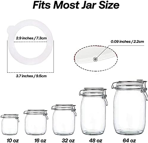 Silicone Replacement Gasket for Mason Jar Lids Leak-Proof 10pcs White Seals