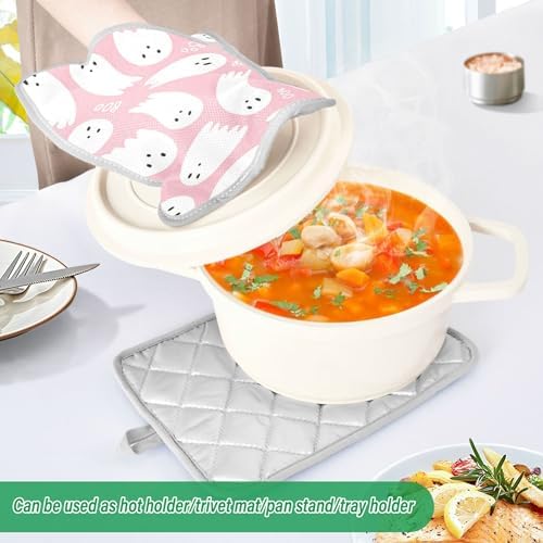 Sweet Halloween Pink Potholders Heat-Resistant Kitchen Pots Pans