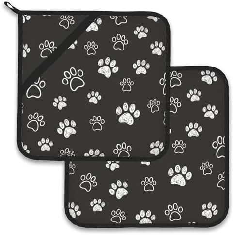 Cute Cat Dog Paw Pot Holder Set for Kitchen BBQ