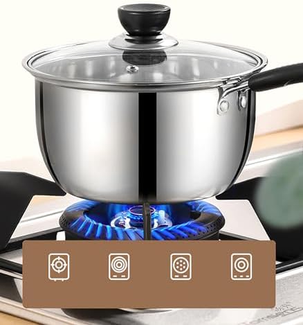 Yikangheng 13 Quart Stainless Steel Saucepan with Lid and Long Handle